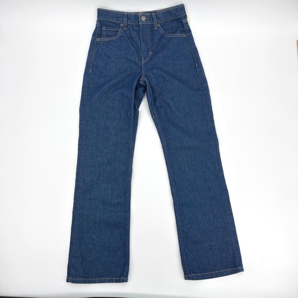 Banana Republic Slim Stacked Bootcut Jeans Medium Wash Blue 24 Petite NWT